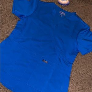 Royal blue scrub top